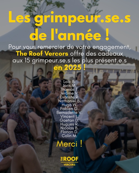 Merci à vous, la communauté The Roof Vercors